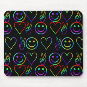 PEACE , LOVE AND HAPPINESS MOUSE MAT
