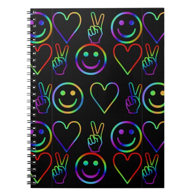 PEACE , LOVE  AND HAPPINESS NOTEBOOK (Front)