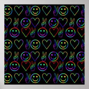 PEACE , LOVE  AND HAPPINESS POSTER
