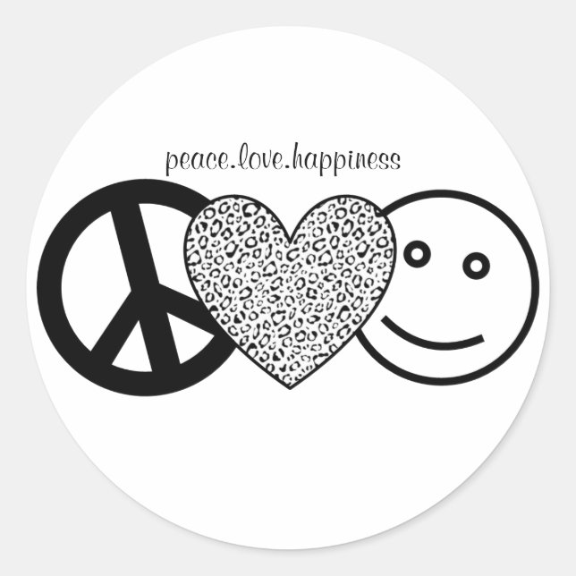 peace love and happiness sticker (Front)