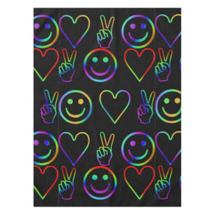 PEACE , LOVE AND HAPPINESS TABLECLOTH