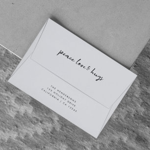 Peace Love and Hugs Dove Grey Elegant Christmas Envelope