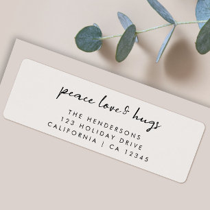 Peace Love and Hugs Minimal Christmas Dove Grey