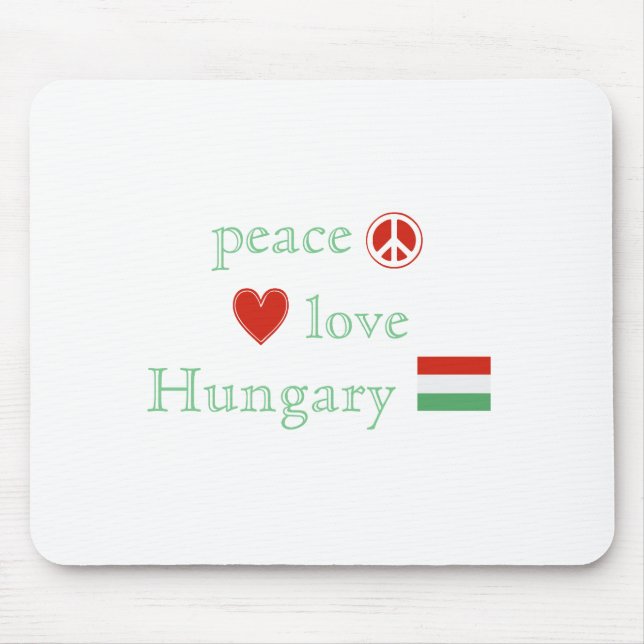 Peace Love and Hungary Mouse Mat (Front)