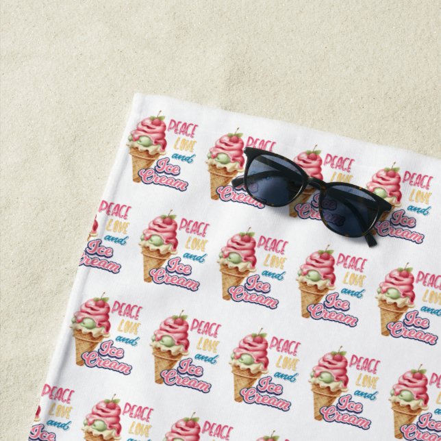 peace love and ice cream beach towel (In Situ)