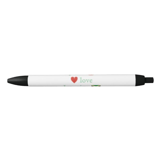 Peace Love and Jamaica Black Ink Pen (Front)