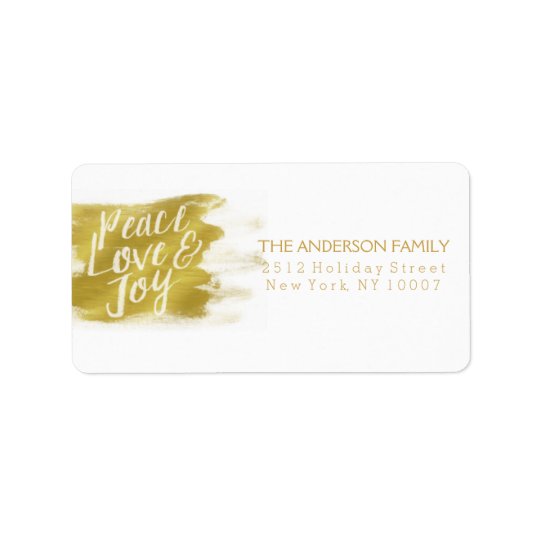 Peace Love and Joy address label