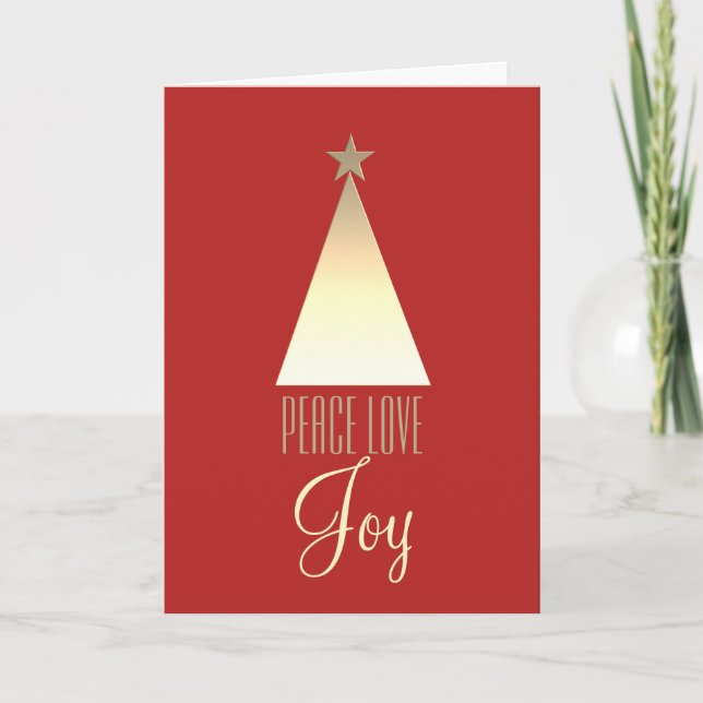 Peace Love and Joy Christmas Holiday Card (Front)