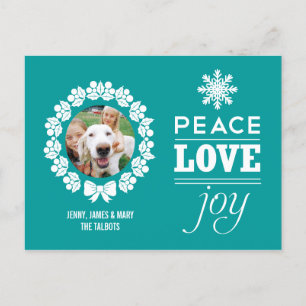 Peace, Love, and Joy Christmas Photo Postcard