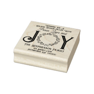 Peace Love and Joy Christmas Return Address Rubber Stamp