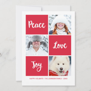 Peace Love and Joy   Holiday Photo Card