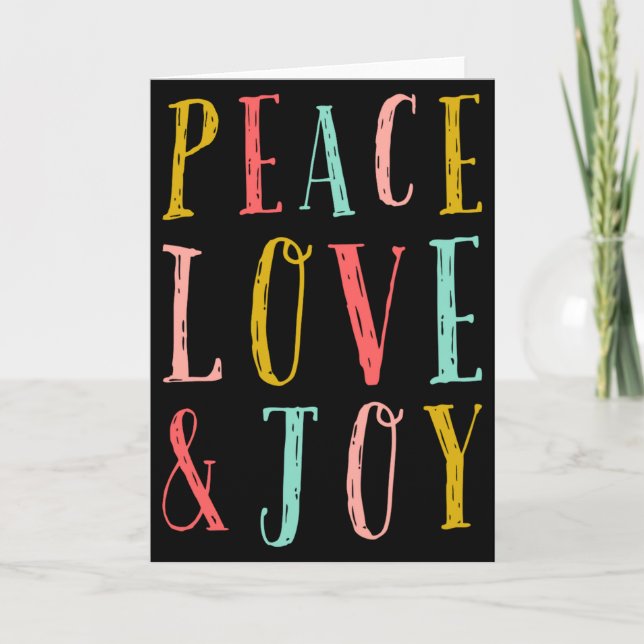 Peace Love And Joy Whimsical Holiday Toddler  Card (Front)