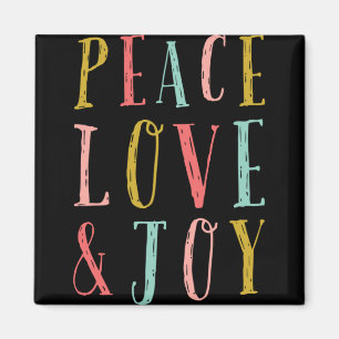 Peace Love And Joy Whimsical Holiday Toddler Magnet