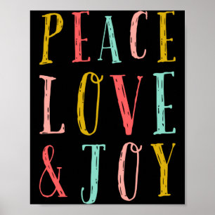 Peace Love And Joy Whimsical Holiday Toddler Poster