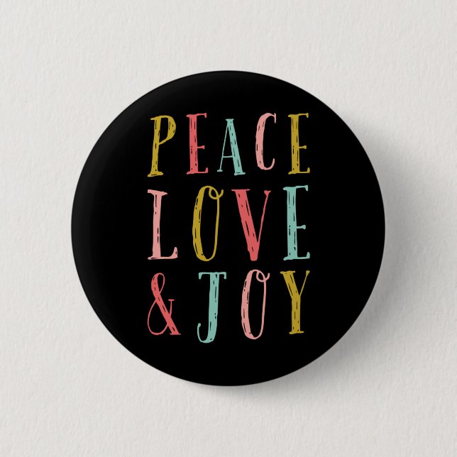 Peace Love And Joy Whimsical Holiday Toddler T Shi 6 Cm Round Badge (Front)