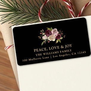 Peace Love and Joy Winter Bouquet Label