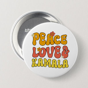 Peace Love and Kamala 7.5 Cm Round Badge