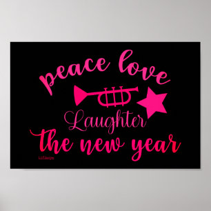 PEACE LOVE AND LAUGHTER IN THE NEW YEAR POSTER