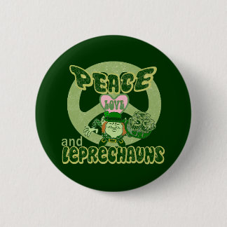 Peace Love and Leprechauns 6 Cm Round Badge