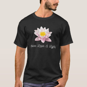 Peace Love and Light Lotus Womens floral Meditatio T-Shirt