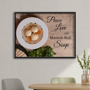 Peace Love and Matzah Ball Soup Kitchen Art Print