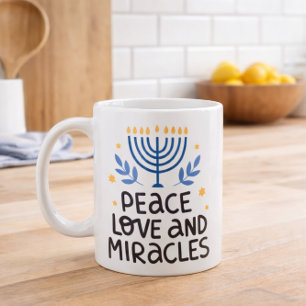 Peace love and miracles coffee mug