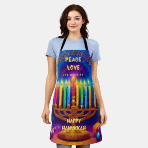 Peace, Love and Miracles- Hanukkah Apron