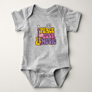 Peace, Love, And Music Baby Bodysuit