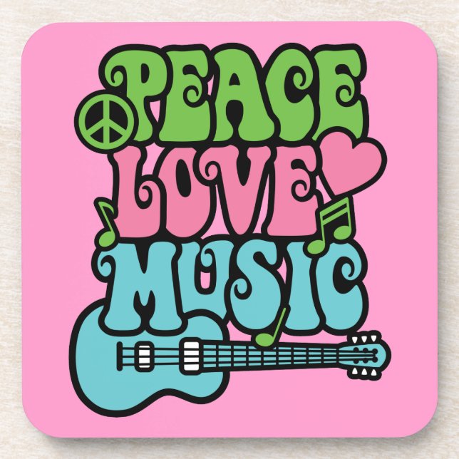 Peace, Love and Music Coaster (Front)