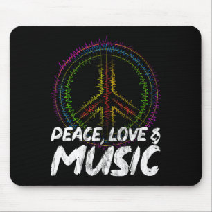 Peace Love And Music Peace Mouse Mat