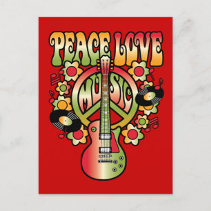 Peace Love and Music Postcard