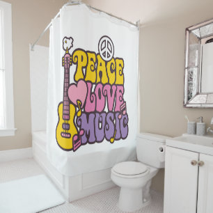 Peace, Love, And Music Shower Curtain