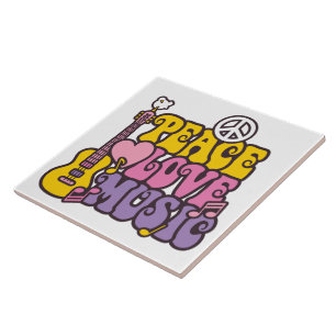 Peace, Love, And Music Tile