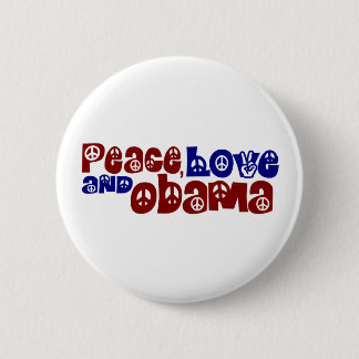 Peace Love And Obama 6 Cm Round Badge