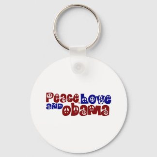 Peace Love And Obama Key Ring