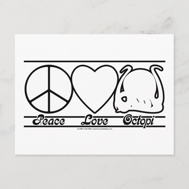 Peace Love and Octopi Postcard (Front)