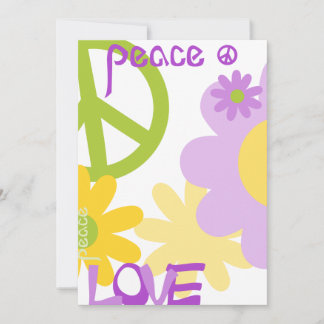 Peace, Love and Party - Blank Text Invitation