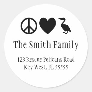 Peace Love and Pelicans Sticker