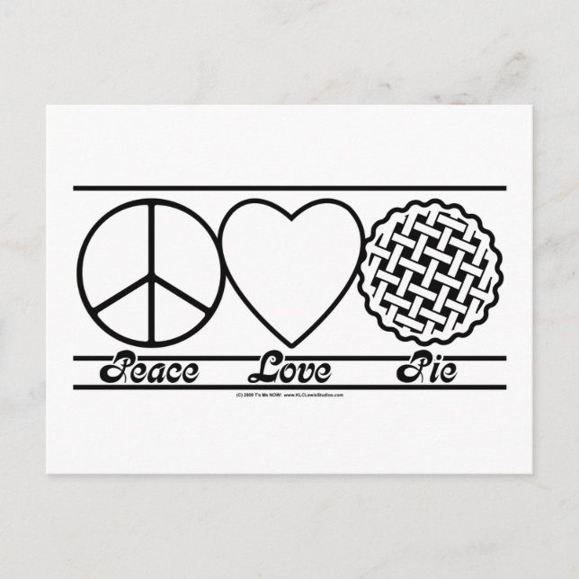 Peace Love and Pie Postcard (Front)