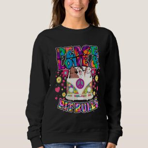 Peace Love And Pit Bulls Hippie Beatnik Dog Sweatshirt