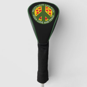 Peace Love and Pizza funny personalised Golf Head Cover