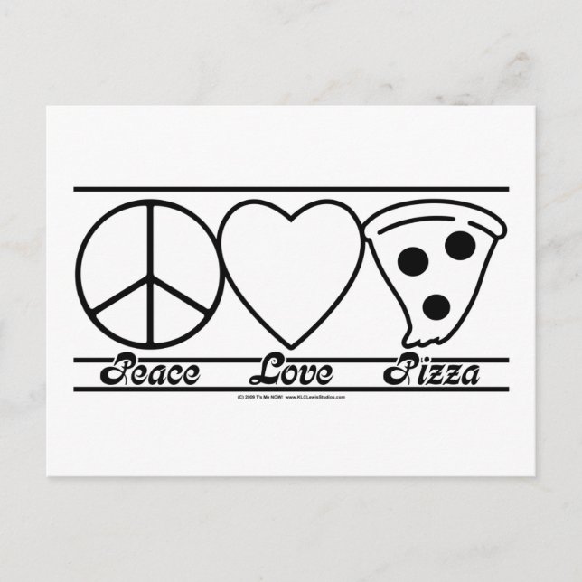 Peace Love and Pizza Postcard (Front)
