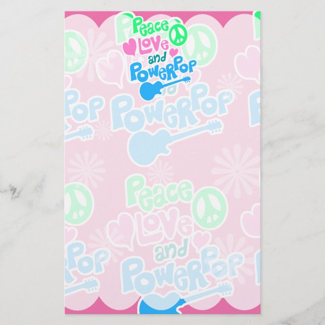 Peace, Love and Powerpop Stationery (Front)