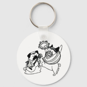 Peace, Love, and Pugs Key Ring