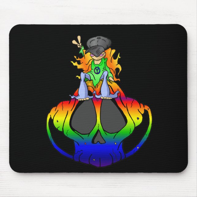 Peace, Love and Rock & Roll Mouse Mat (Front)