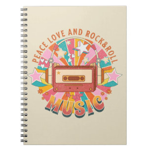 Peace love and rock & roll notebook