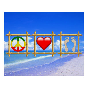 Peace, Love, And Sandy Feet Poster