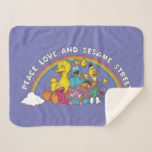 Peace, Love and Sesame Street Sherpa Blanket