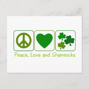 Peace, Love and Shamrocks Postcard