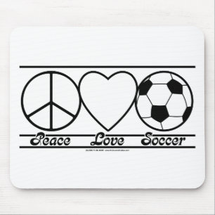 Peace Love and Soccer Mouse Mat